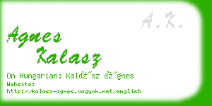 agnes kalasz business card